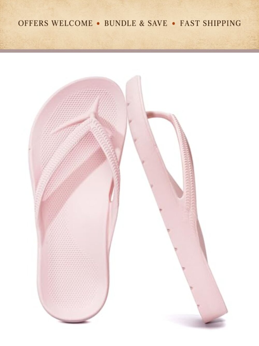 GETOEU Unisex Flip Flops Arch Support EVA Rubber Shower Sandals